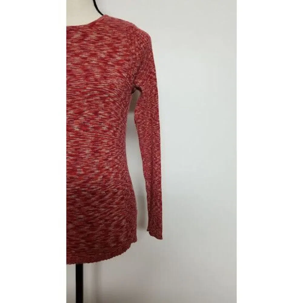 Relativity‎ Women's Small Long Sleeve Houndstooth Sweater Red Orange - Picture 3 of 7